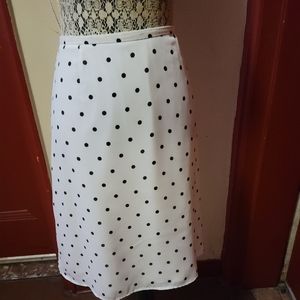 First Issue A Liz Claiborne Company Black Polka Dot A-Line Skirt Size 14